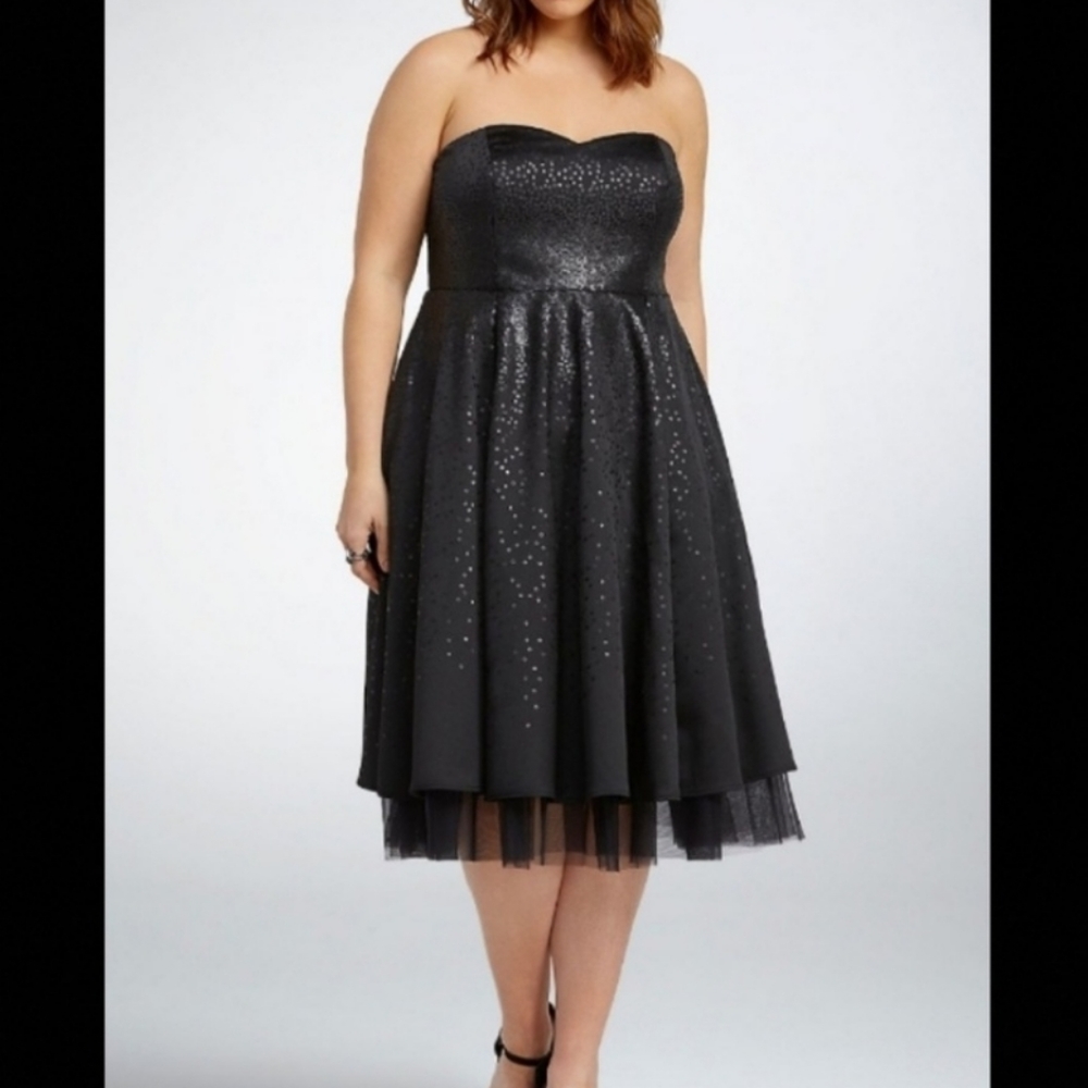 Torrid Sequin Sweetheart Tulle Layered A-Line Dress
